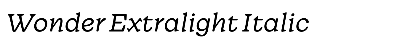 Wonder Extralight Italic